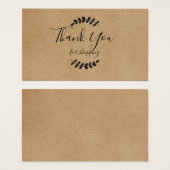 Rustic Kraft bedankt voor het winkelen van Kaart (Voorkant /achterkant)