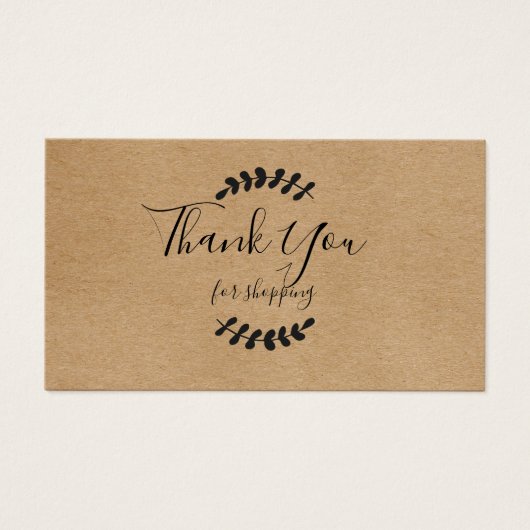 Rustic Kraft bedankt voor het winkelen van Kaart (Voorkant)