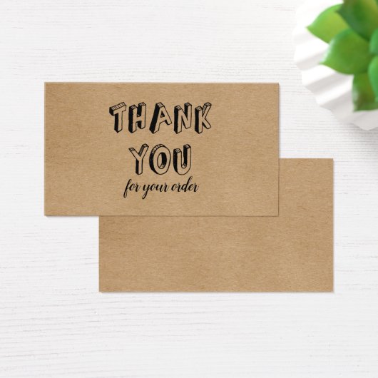 Rustic Kraft bedankt voor uw bestelling Visitekaartje (Bureau)