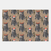 Rustic Kraft Black Beer kerstkubussen Inpakpapier Vel (Voorkant 2)