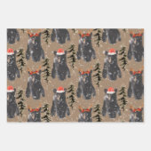 Rustic Kraft Black Beer kerstkubussen Inpakpapier Vel (Voorkant)