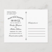 Rustic Kraft Black Flourish  Save the Date Aankondigingskaart (Achterkant)