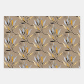 Rustic Kraft Black Gold Floral Winter Greenery Inpakpapier Vel (Voorkant 3)