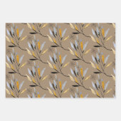 Rustic Kraft Black Gold Floral Winter Greenery Inpakpapier Vel (Voorkant 2)