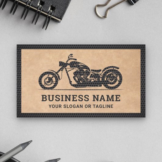 Rustic Kraft Black Motorfiets Mechanic Visitekaartje
