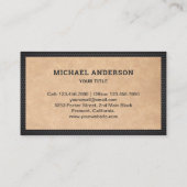 Rustic Kraft Black Motorfiets Mechanic Visitekaartje (Achterkant)