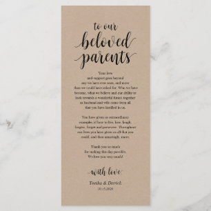 Rustic Kraft, Black Place Setting Bedankt Cards Programma