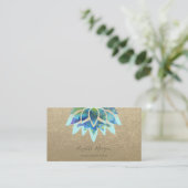 Rustic Kraft, Blue Lotus, Confetti Yoga Instructor Visitekaartje (Staand voorkant)