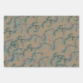 Rustic Kraft Blue Spruce Needles & Berries Inpakpapier Vel (Voorkant 3)
