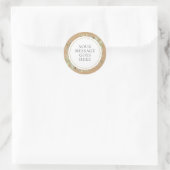 Rustic Kraft Boho Greenery Uw bericht Ronde Sticker (Tas)