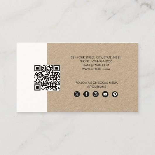 Rustic Kraft Business Next Appointard Visitekaartje (Achterkant)