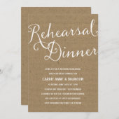 Rustic Kraft | Calligrafie-repetitie: diner Kaart (Voorkant / Achterkant)