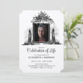 Rustic Kraft Candles Photo Celebration of Life Kaart (Staand voorkant)