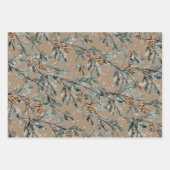 Rustic Kraft Cardinaal Juniper Branches Berries 2 Inpakpapier Vel (Voorkant 3)