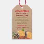 Rustic kraft Christmas Simmering Potpourri Cadeaulabel (Voorkant)
