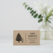 Rustic Kraft Christmas Tree Visitekaartje (Staand voorkant)