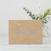 Rustic Kraft Cœur Bleu Script Merci (Debout devant)