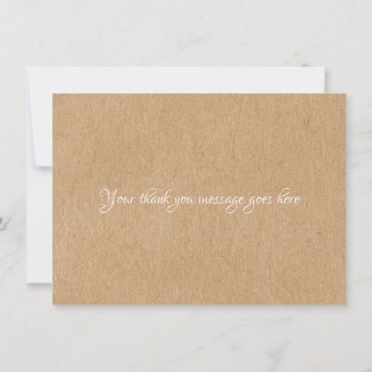 Rustic Kraft Cœurs Dorés Merci (Dos)