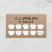 Rustic Kraft Coffee Cups Coffee Loyalty Kaarten (Voorkant)