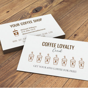 Rustic Kraft Coffee Cups Koffie Loyaliteit Kaart Visitekaartje