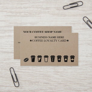 Rustic Kraft Coffee Shop Coffee Loyalty Kaarten Visitekaartje