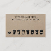 Rustic Kraft Coffee Shop Coffee Loyalty Kaarten Visitekaartje (Voorkant)