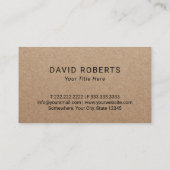 Rustic Kraft Custom Logo minimalist Visitekaartje (Achterkant)