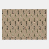 Rustic Kraft Deer in een bos Inpakpapier Vel (Voorkant)