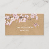 Rustic Kraft Delicate Pink Blossom Bloemen Visitekaartje (Voorkant)