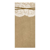 Rustic Kraft, dentelle et fer à cheval Menu Mariag (Dos)