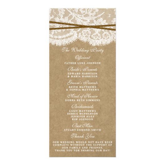 Rustic Kraft, dentelle et fer à cheval Programmes  (Dos)