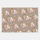 Rustic Kraft Easter Bunnies Share Easter Egg Hunt Inpakpapier Vel (Voorkant 2)