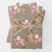 Rustic Kraft Easter Bunnies Share Easter Egg Hunt Inpakpapier Vel (In situ)