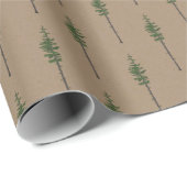 Rustic Kraft Eastern Pine Trees Cadeaupapier (Rol Hoek)