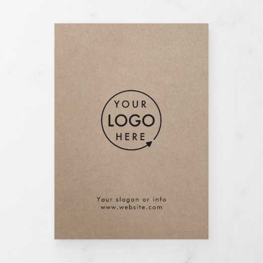 Rustic Kraft Eenvoudige Logo Drievoudige Brochure Drieluik Kaart (Cover)