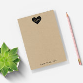 Rustic Kraft Effect Love Heart Silhouette Post-it® Notes