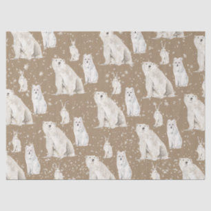 Rustic Kraft Elegant Arctic Winter Snowy Animals Tissuepapier