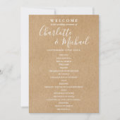 Rustic Kraft Élégant programme de mariage de scrip (Devant)