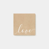 Rustic Kraft Elegant Script Love Post-it® Notes (Voorkant)