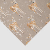 Rustic Kraft Elegant Snowy Winter Animals Deer Tissuepapier (Detail)
