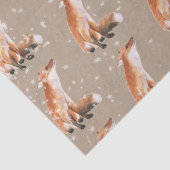 Rustic Kraft Elegant Snowy Winter Animals Red Fox Tissuepapier (Detail)