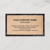 Rustic Kraft en Marble Real Estate Fotomakelaar Visitekaartje (Achterkant)