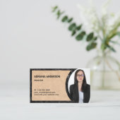 Rustic Kraft en Marble Real Estate Fotomakelaar Visitekaartje (Staand voorkant)