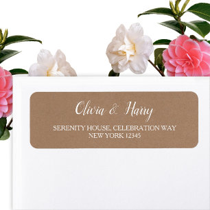 Rustic Kraft   Etiketten voor weduwenretouradresse