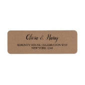 Rustic Kraft | Étiquettes d'adresse de retour Élég (Devant)