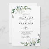Rustic Kraft Eucalyptus Botanical Wedding Kaart (Voorkant / Achterkant)