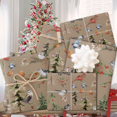 Rustic Kraft Everything Woodland Winter Birds Inpakpapier Vel