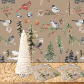 Rustic Kraft Everything Woodland Winter Birds Inpakpapier Vel