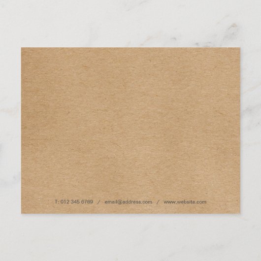 Rustic Kraft Feuilles de printemps Carte de remerc (Dos)