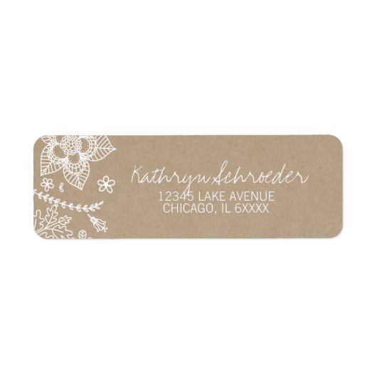 Rustic Kraft Floral Easter Adres Label (Voorkant)